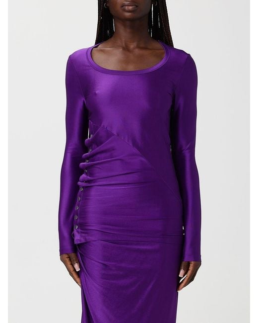 Rabanne Purple Stretch Jersey Top