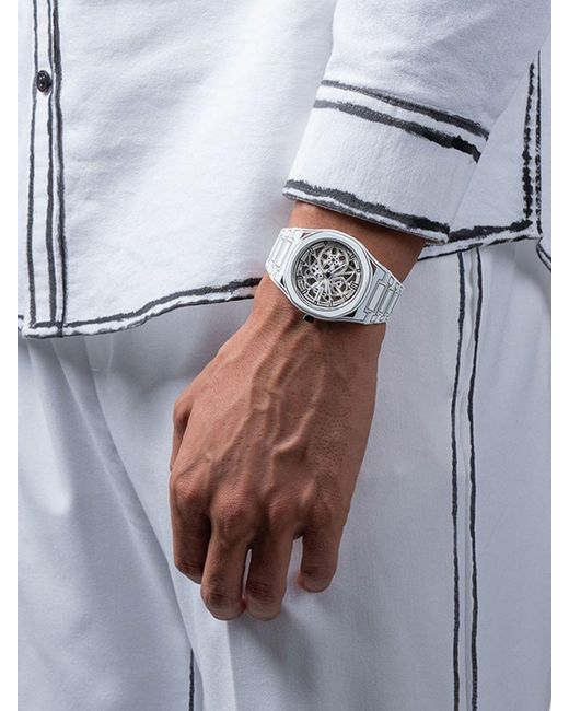 D1 Milano White Skeleton Sketch Watch for men