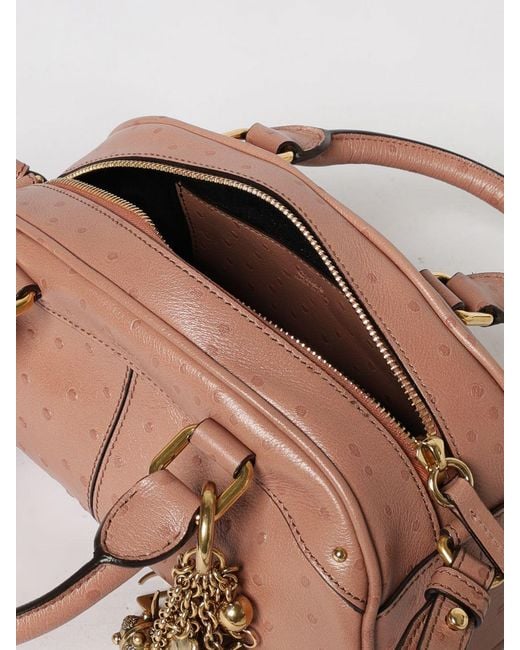 Chloé Pink Chlo&Eacute Bowling Ledertasche Mit Tupfenprägung