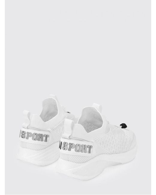 Philipp Plein White Crochet Knit Sneakers for men