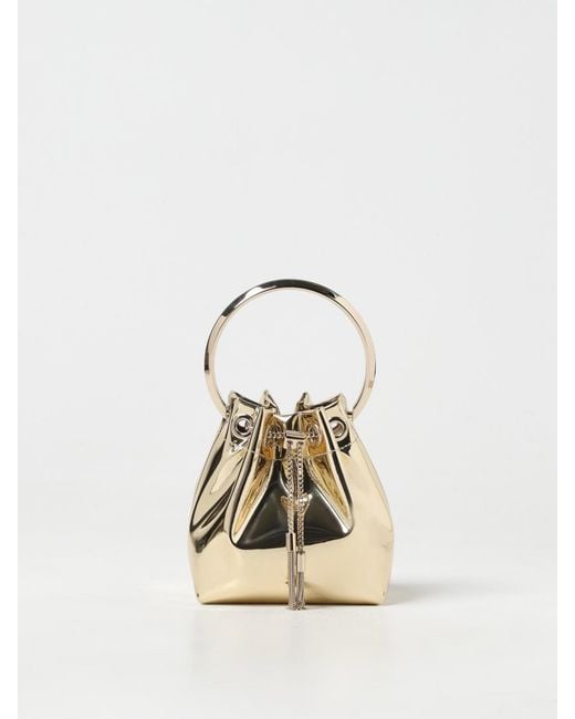 Jimmy Choo Natural Bon Bon Bag In Laminated Leather