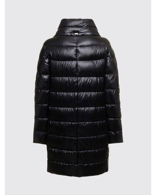 Herno Black Dora Water-Repellent Ultra-Light Nylon Down Coat With High Neck