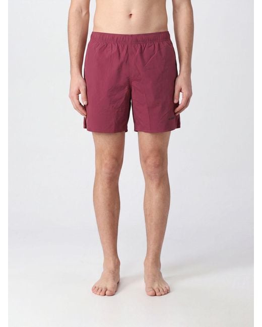 Jil Sander Red Stretch Polyester Swimsuit for men