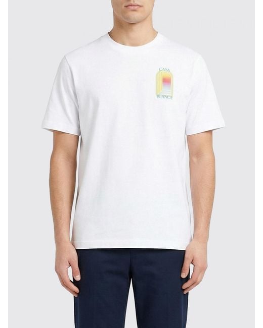 Casablanca White Printed Organic Cotton T-Shirt for men