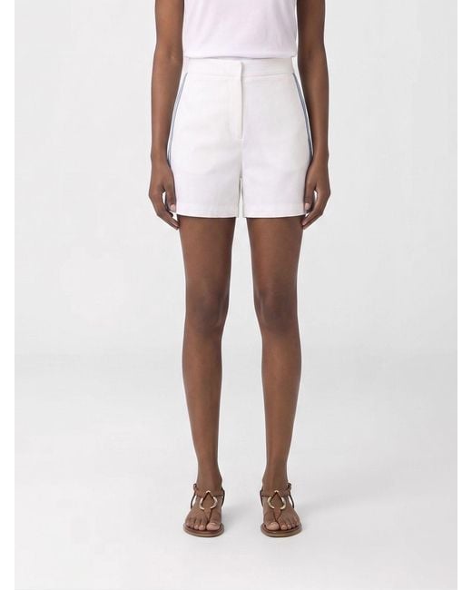 Low Classic White Cotton And Linen Blend Shorts