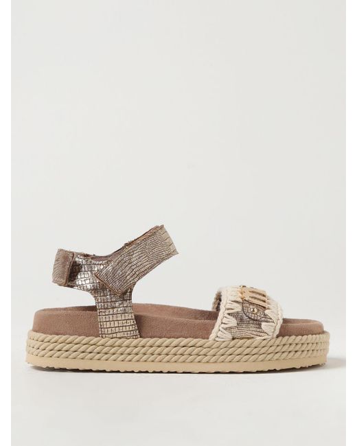 Mou Natural Flat Sandals