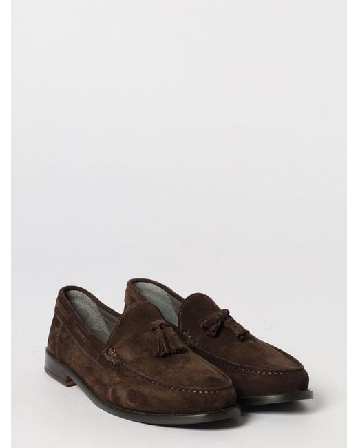 Corneliani White Suede Loafers With Tassels for men