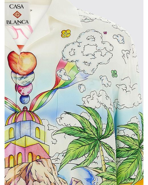 Casablanca Multicolor The Cosmic Eden Printed Linen Shirt for men