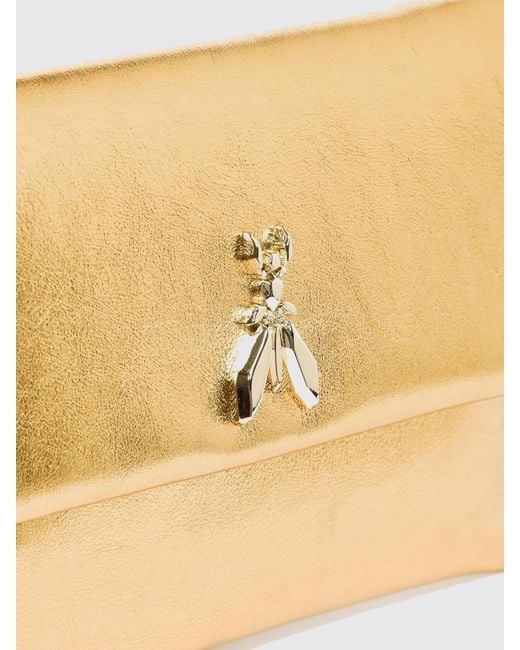 Patrizia Pepe Natural Laminated Leather Clutch