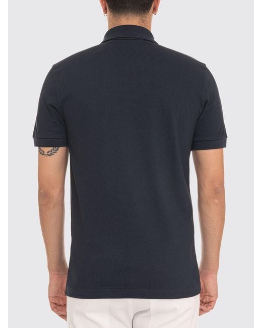 Boss Blue Cotton Polo Shirt With Logo for men