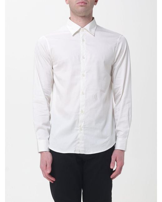 ARMANI EXCHANGE White Classic Cotton Poplin Shirt for men