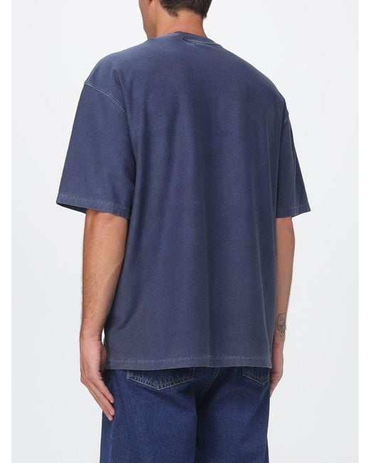 Carhartt Blue Cotton Pocket T-Shirt With Contrasting Logo for men