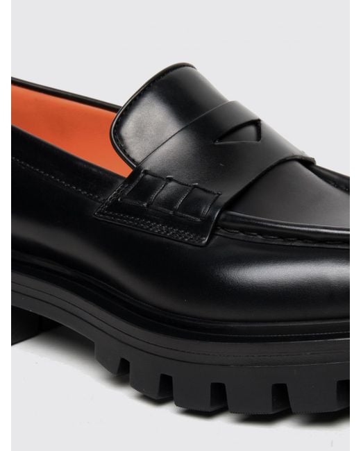 Santoni Black Loafers