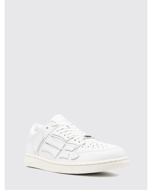 Amiri White Skel Leather Sneakers for men