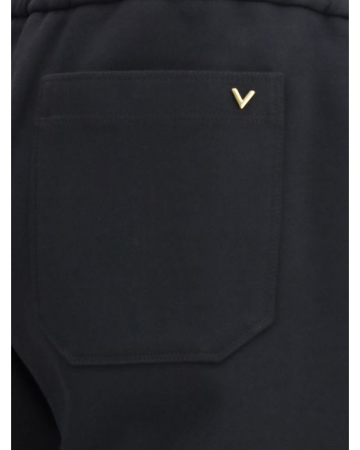 Valentino Blue Cotton Blend Jogging Trousers With Vlogo Signature Detail for men