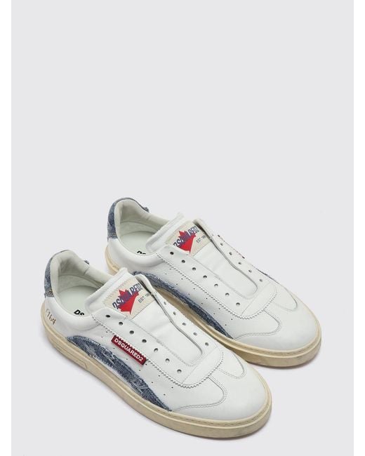 DSquared² White Rider Leather Sneakers for men