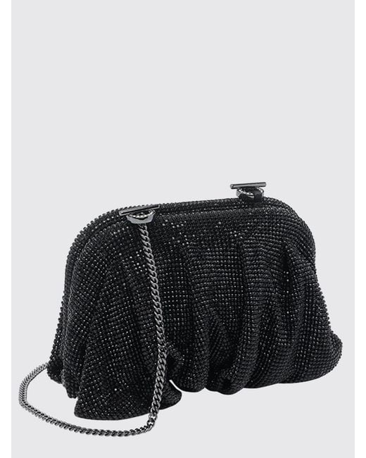 Benedetta Bruzziches Black Venus Draped Crystal Mesh Mini Bag With Strap