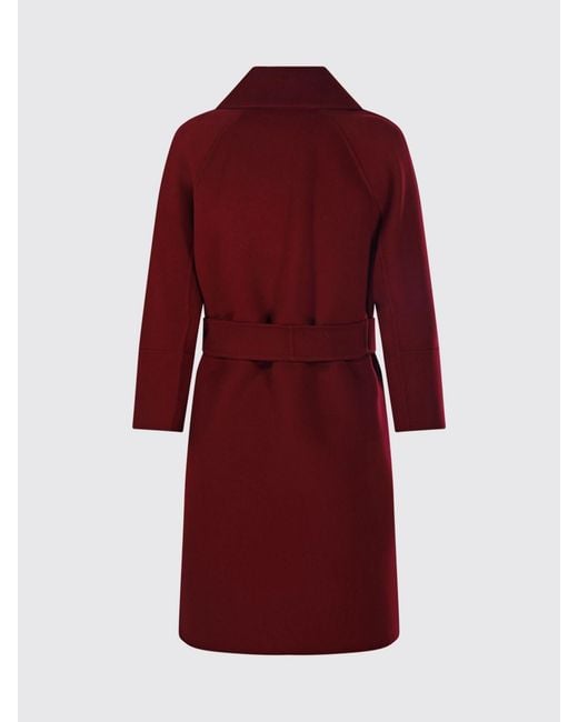 Max Mara Red Knee-Length Robe Coat