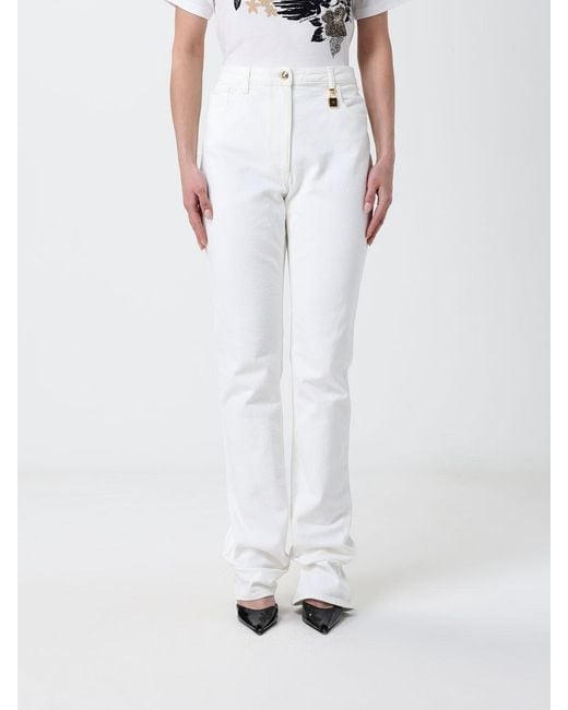 Elisabetta Franchi White Stretch Denim Slim Fit Jeans