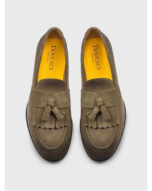 Doucal's Multicolor Suede Loafers With Fringes And Tassels for men