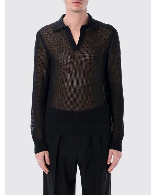 Tom Ford Black Knit Polo Shirt for men