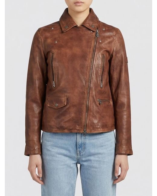 Peuterey Brown Leather Jacket