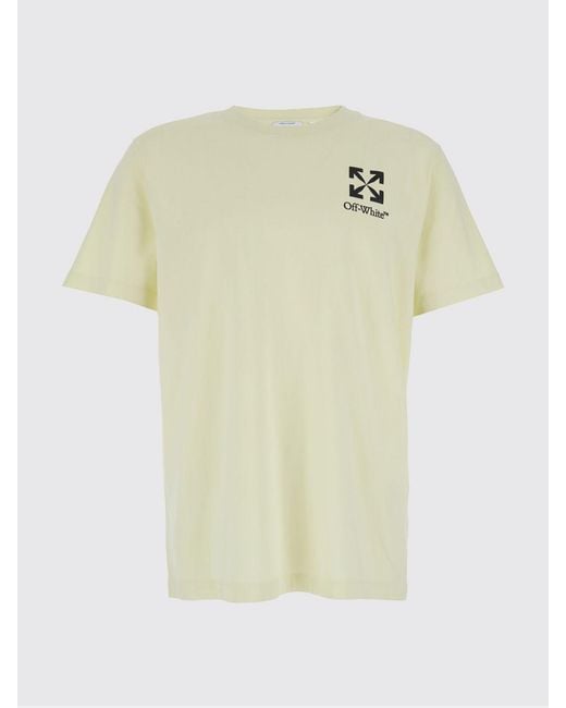 Off-White c/o Virgil Abloh Natural Cotton T-Shirt With Arrow Logo for men