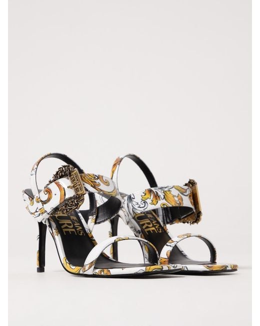 Versace Jeans Couture White Flat Sandals