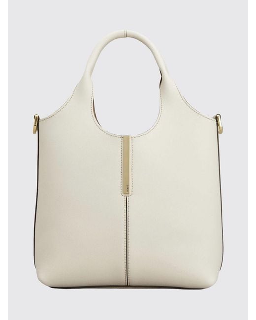 Tod's Natural Small Leather Shopping Tote Bag