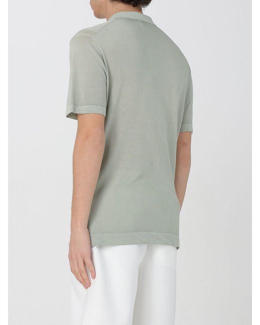 Peuterey Gray Knitted Polo Shirt Short Sleeves for men