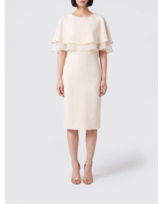 Alberta Ferretti Natural Midi Sheath Ceremony Dress