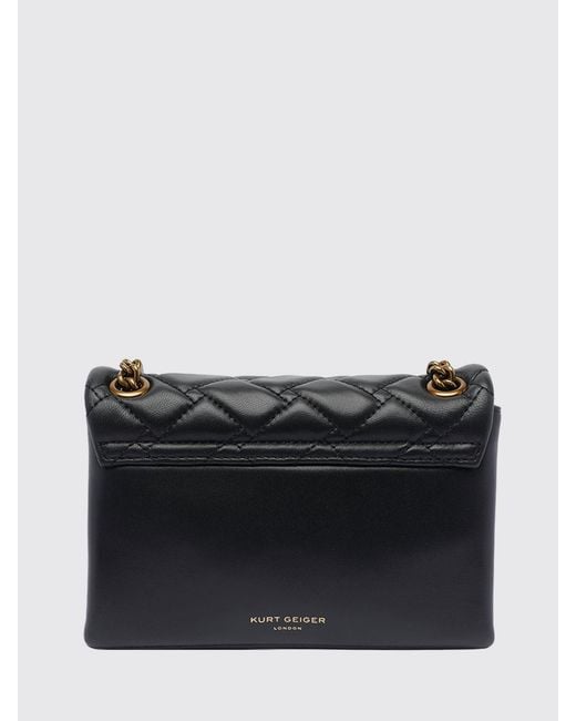 Kurt Geiger Black Kensington Matelassé Leather Bag