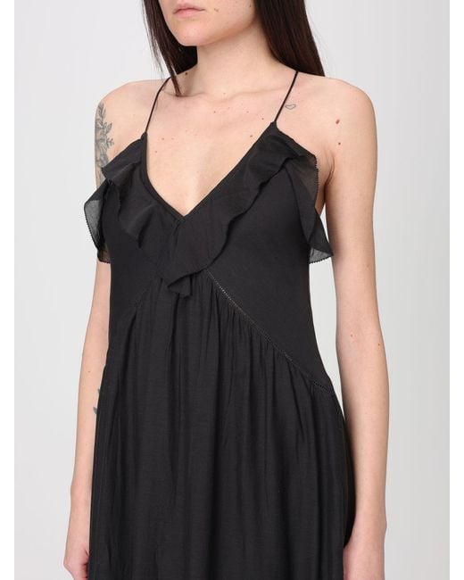Isabel Marant Black Vasma Long Cotton Blend Dress