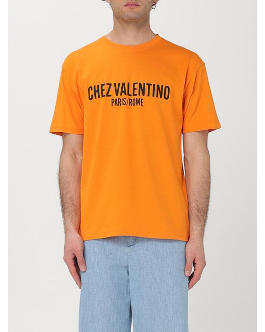 T-Shirt Chez di Valentino in Orange da Uomo