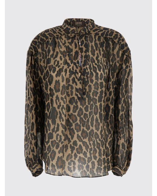 Bazar Deluxe Brown Printed Viscose Blouse