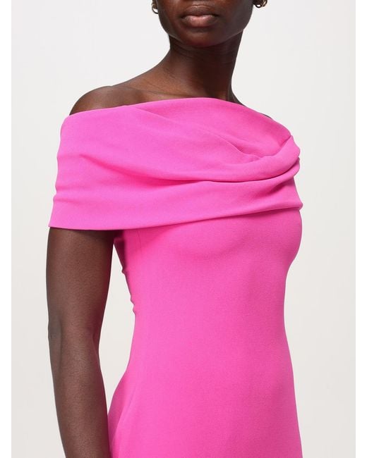 Solace London Pink Offshoulder Mini Dress Draped Detail