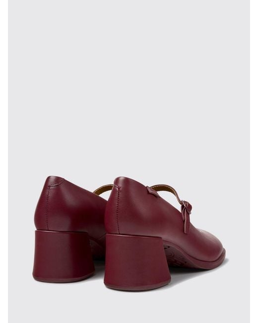 Camper Kora Smooth Leather Mary Jane Pumps With Flared Mid-Heel