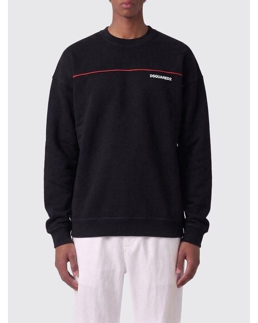 DSquared² Blue Cotton Sweatshirt With Logo Print for men
