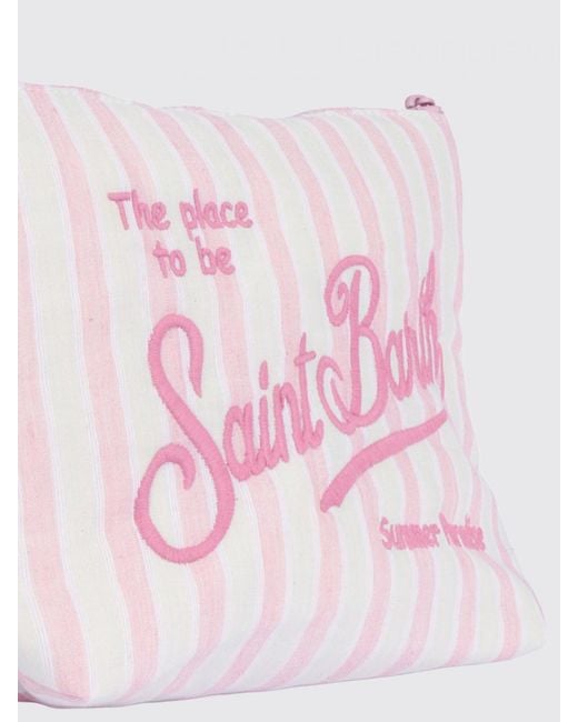 Mc2 Saint Barth Pink Aline Gestreifte Baumwollmisch-Pochette
