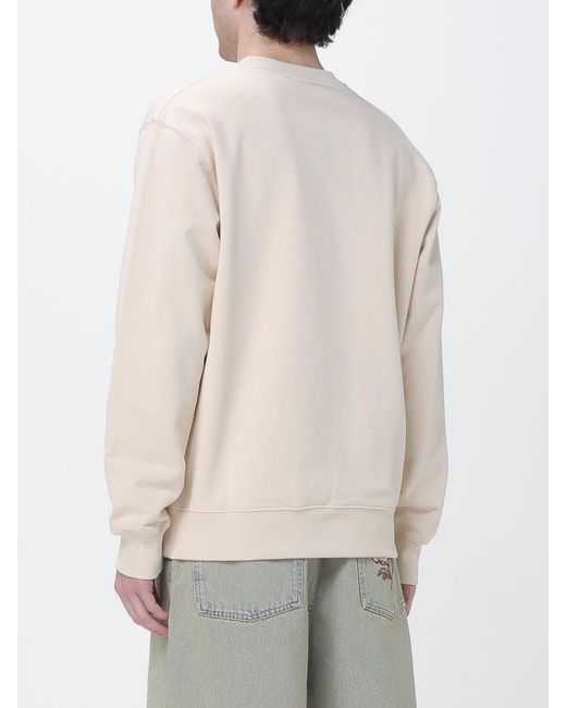 Drole de Monsieur White Cotton Crew Neck Sweatshirt With Slogan for men