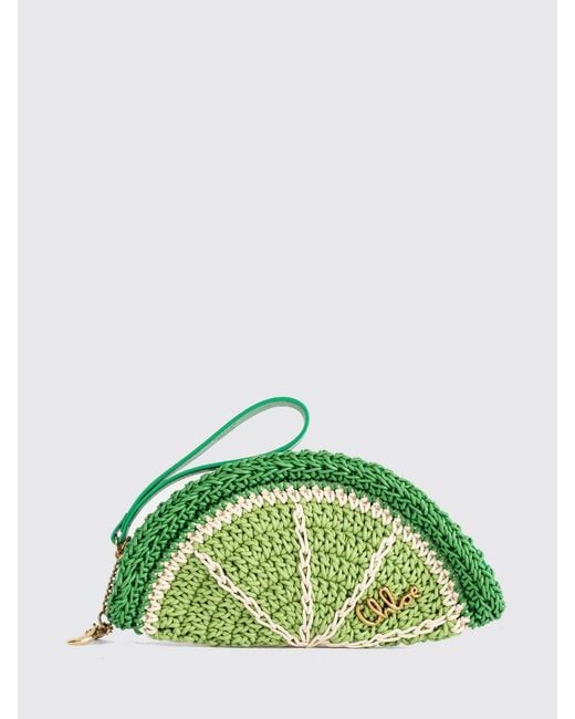 Chloé Green ChloÉ Tropicus Lime Slice Crochet Cotton Clutch With Handle