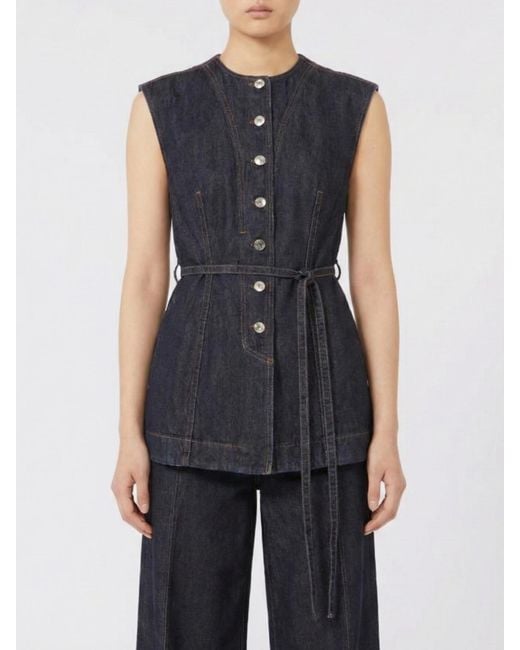 Sportmax Blue Denim Top