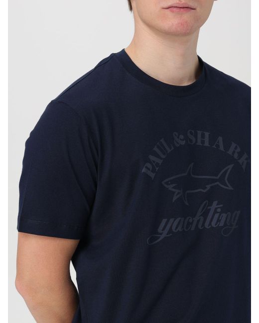 T-shirt in cotone di Paul & Shark in Blue da Uomo