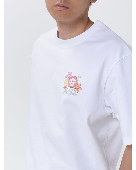 Casablanca White Organic Cotton Crewneck T-Shirt for men