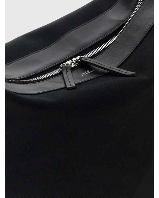 A.P.C. White Vera Suede Leather Crossbody Bag With Zip Closure for men