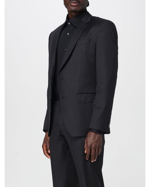 Boss Blue Single-Breasted Virgin Wool Blazer for men