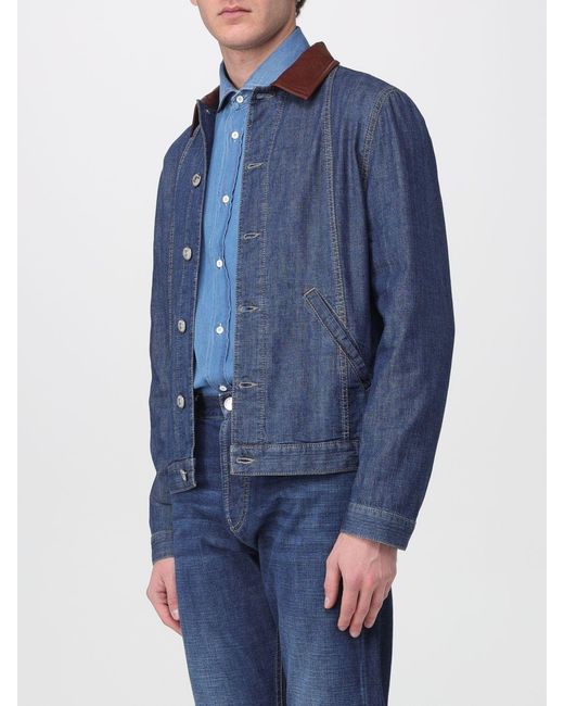 Brunello Cucinelli Blue Denim Jacket for men