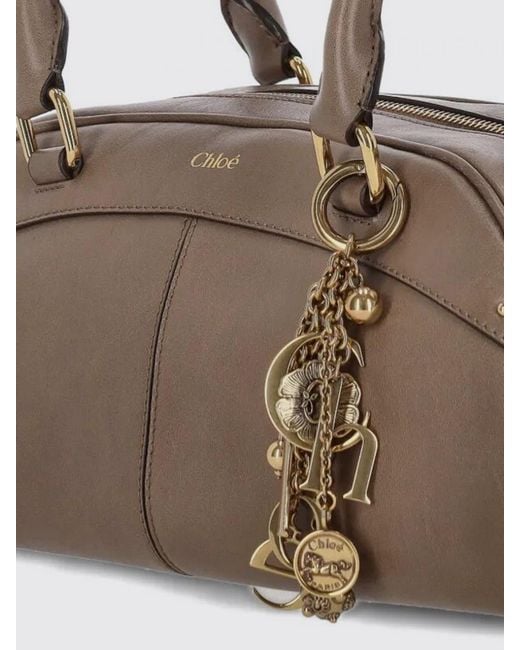 Chloé Natural Chlo&Eacute Leather Bowling Bag