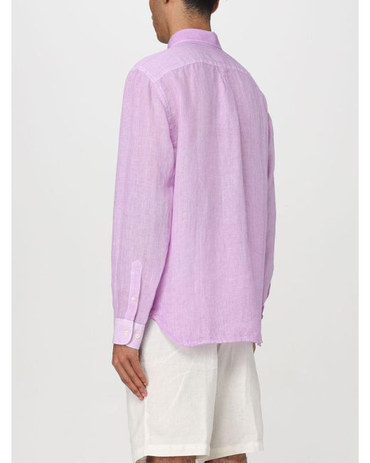 120% Lino Purple Shirt for men