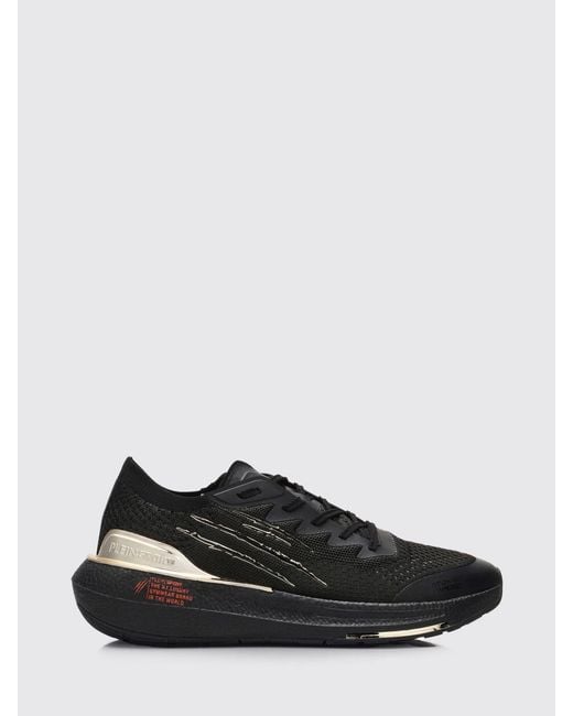 Philipp Plein Black Atomic Speed Crochet Knit Sneakers for men